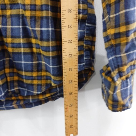 J Crew Shirt Men Size Small Blue Plaid Button Down Flannel Cotton Work Cabincore - Picture 4 of 8